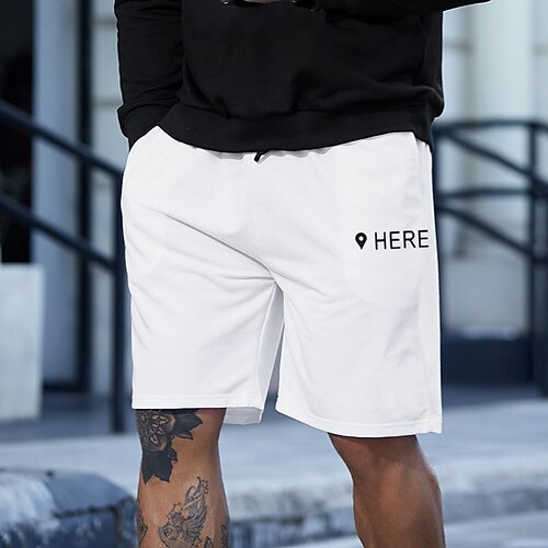 

Men's Stylish Classic Style Active Shorts Elastic Drawstring Design Front Pocket Print Short Pants Sports Outdoor Casual Graphic Prints Letter Cotton Blend Comfort Breathable Mid Waist 1 2 3 4 5 S M