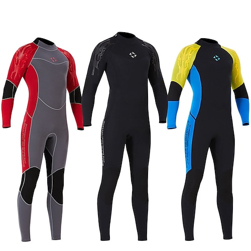 

Dive&Sail Men's Full Wetsuit 3mm SCR Neoprene Diving Suit Thermal Warm UPF50 Fleece Lining High Elasticity Long Sleeve Full Body Back Zip - Swimming Diving Surfing Snorkeling Patchwork Autumn / Fall