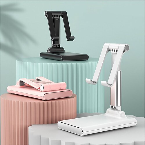 

Phone Stand Portable Foldable Slip Resistant Phone Holder for Desk Bedside Selfies / Vlogging / Live Streaming Compatible with Tablet All Mobile Phone Phone Accessory