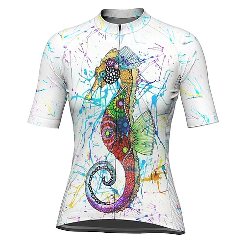 

21Grams Women's Short Sleeve Cycling Jersey White Bike Top Mountain Bike MTB Road Bike Cycling Spandex Polyester Breathable Quick Dry Moisture Wicking Sports Clothing Apparel / Athleisure