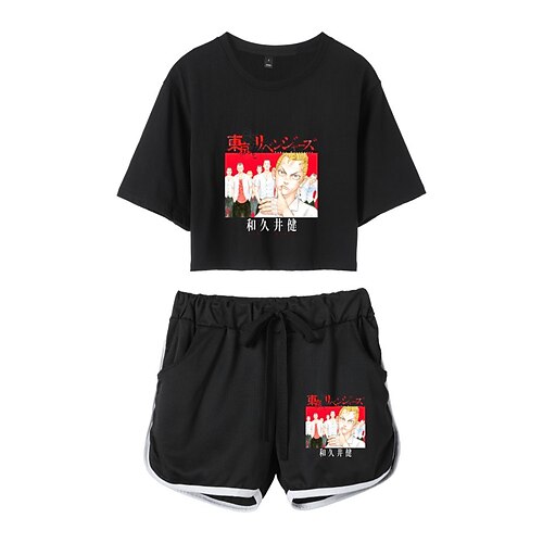 

Inspired by Tokyo Revengers Cosplay Outfits Crop Top 100% Polyester Anime Harajuku Graphic Shorts For Women's