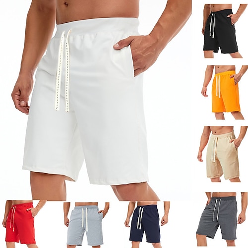 

Herren Sweatshorts Kurze Hose Strandshorts Kurze Hosen Kurze Sporthose Tasche Kordelzug Elastische Taille Feste Farbe Komfort Atmungsaktiv Kurz Sports Outdoor Täglich Baumwollmischung Stilvoll Casual