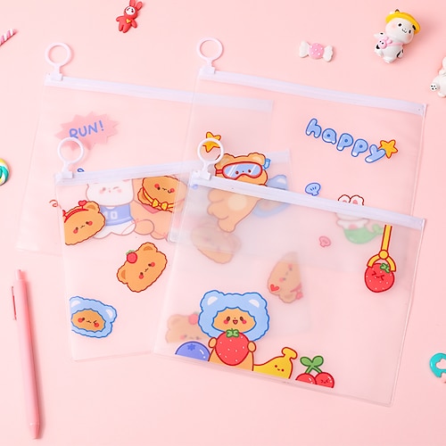

PencilCasePenPouchMarkerBag Transparent Lightweight Multifunction PVC for School Student Kids