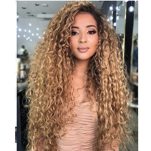 

Synthetic Wig Afro Curly Asymmetrical Machine Made Wig Very Long A1 Synthetic Hair Women's Soft Party Easy to Carry Blonde / Daily Wear / Party / Evening / Daily