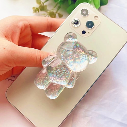 

3D Cute Bear Universal Folding Finger Ring Phone Holder Stand Grip Tok Phones Socket For iPhone Samsung Cell Phone Accessories