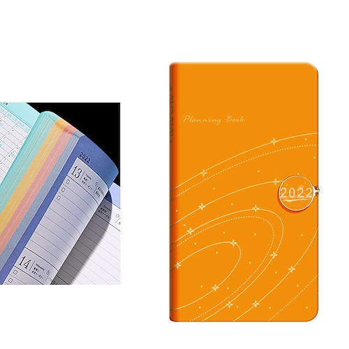

2022 Pocket Daily Weekly Monthly Planner A6 4.1×5.8 Inch Classic PU Hardcover Portable Mini Small Planner 272 Pages for School Office Student