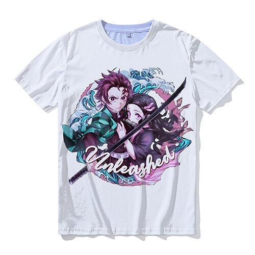 

Inspired by Demon Slayer: Kimetsu no Yaiba Kamado Nezuko Kamado Tanjiro T-shirt Cartoon 100% Polyester Anime Harajuku Graphic Kawaii T-shirt For Men's / Women's / Couple's