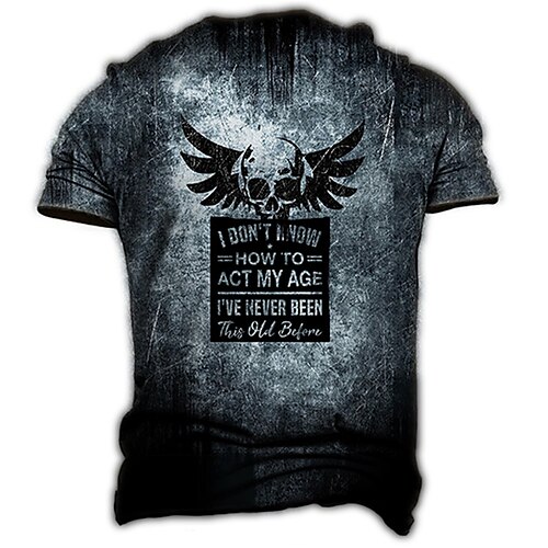 

Men's Unisex T shirt 3D Print Graphic Prints Skull Crew Neck Street Daily Print Short Sleeve Tops Casual Vintage Designer Big and Tall Gray
