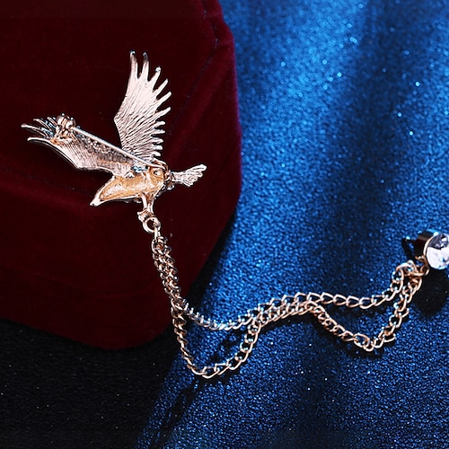 

Men's Brooches Geometrical Eagle Artistic Simple Luxury Fashion European Brooch Jewelry Golden Silver / Black Silver For Wedding Street Daily Work Festival