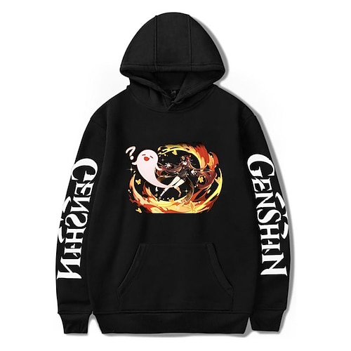 

Inspired by Genshin Impact Hutao Hoodie Anime 100% Polyester Anime Harajuku Graphic Kawaii Hoodie For Men's / Women's / Couple's