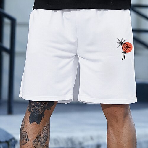 

Men's Stylish Classic Style Active Shorts Elastic Drawstring Design Front Pocket Print Short Pants Sports Outdoor Casual Plants Graphic Prints Cotton Blend Comfort Breathable Mid Waist 1 2 3 4 S M L