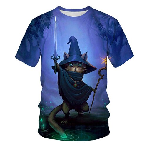 

Kids Boys T shirt Animal Outdoor 3D Print Short Sleeve Active 3-12 Years Spring Blue Purple White