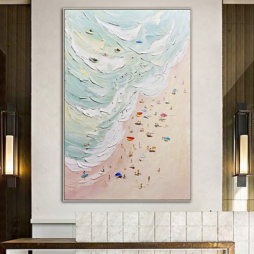 

Oil Painting Hand Painted Vertical Abstract Landscape Modern Rolled Canvas (No Frame)