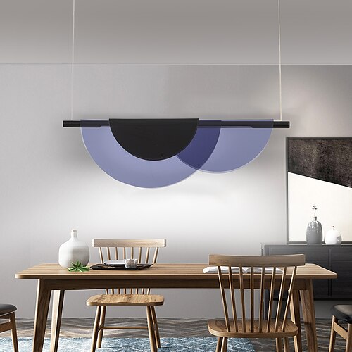 

80 cm pendel LED akryl metall blå nordisk stil stue spisestue restaurant 220-240v