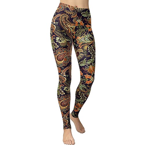 

Women's Tights Leggings Black / Red Black / White Green Mid Waist Casual / Sporty Athleisure Weekend Yoga Print Stretchy Ankle-Length Comfort Leopard S M L XL XXL / Slim