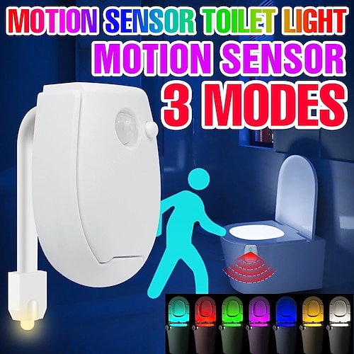 

2pcs 3 Modes Smart PIR Motion Sensor Night Light Toilet Light Waterproof Toilet Seat For Toilet Bowl Backlight WC Lighting LED Luminaria Lamp