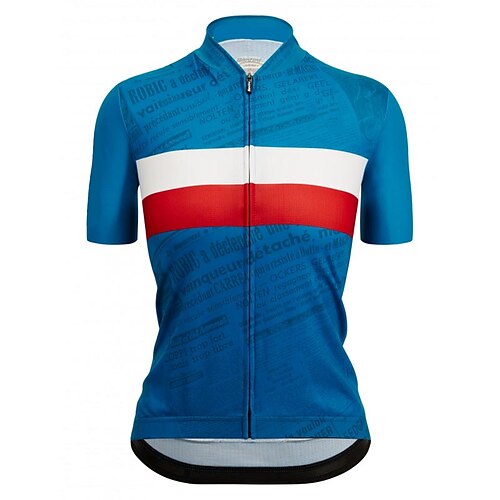 

21Grams Women's Short Sleeve Cycling Jersey Summer Spandex Blue Color Block Bike Top Mountain Bike MTB Road Bike Cycling Quick Dry Moisture Wicking Sports Clothing Apparel / Athleisure