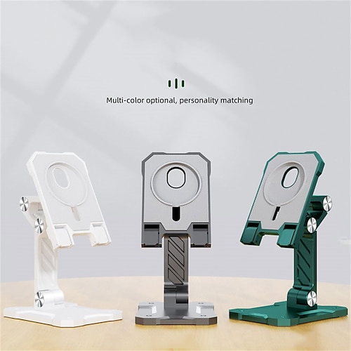 

Phone Stand Portable Foldable Slip Resistant Phone Holder for Desk Bedside Selfies / Vlogging / Live Streaming Compatible with Tablet All Mobile Phone Phone Accessory