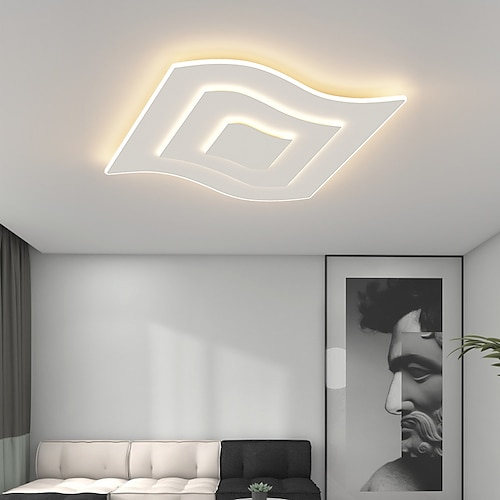 

40/50 cm moderne led loftslampe firkantet geometrisk form hjem kreativ stue varmelampe