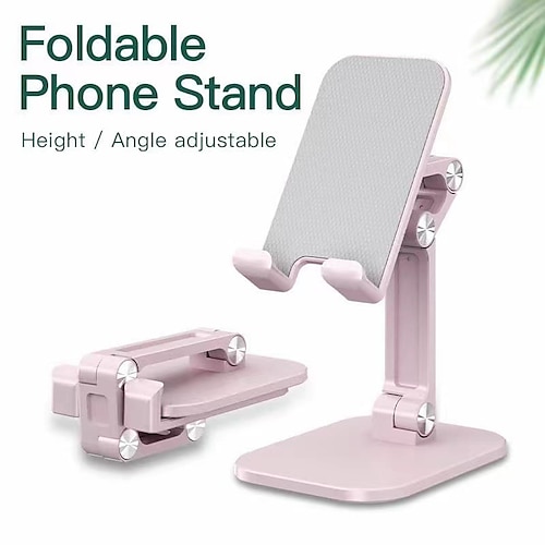 

Phone Stand Portable Universal Angle Height Adjustable Phone Holder for Desk Selfies / Vlogging / Live Streaming Compatible with iPad Tablet All Mobile Phone Phone Accessory