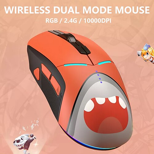 

AJAZZ DMW150 2.4Ghz Wireless Gaming Mouse Up to 10000 DPI RGB Rechargeable USB Wireless Mouse with 6 Buttons Ergonomic Programmable for PC Laptop Compatible with Windows Mac
