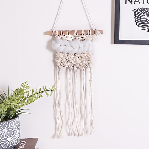 

Nordic Style Decorative Woven Tapestry Cotton Rope Cotton Thread Handmade Home Wall Decoration Background Bohemian Style Art