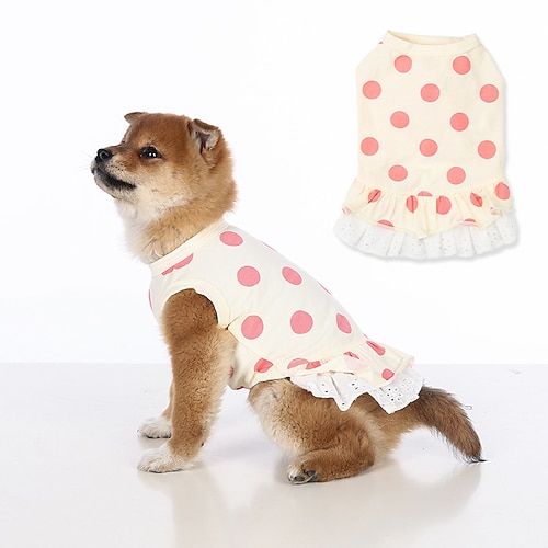 

Dog Dress Shirt Plain Pet Summer Apparel Clothes Lovely Puppy Skirt Shirt Dresses for Small Dogs Cats for Cats Teddy Dog Small Medium Dogs