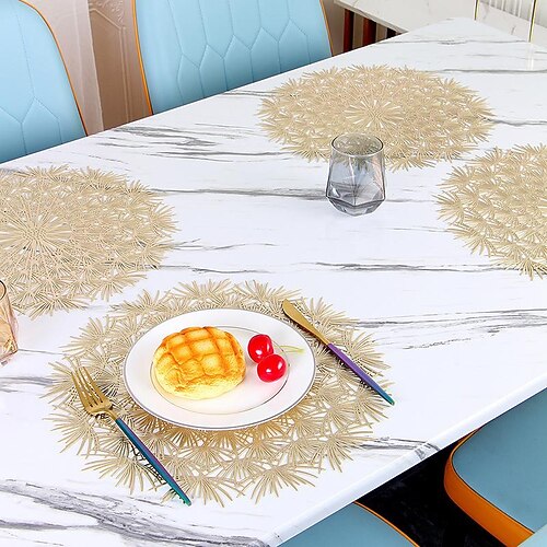 

PVC Lace Table Mats Doilies for Modern Farmhouse Fringe Placemats for Dining Table, Kitchen, Bohemian Wedding Décor