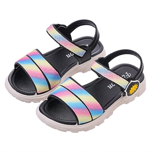 

Girls' Sandals Daily PVC Breathability Non-slipping Cosplay Big Kids(7years ) Little Kids(4-7ys) Birthday Festival Beach Indoor Outdoor Play Magic Tape Black Rosy Pink Spring Summer