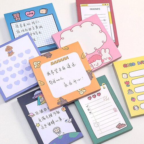 

8 pcs Sticky Notes 33 3.52.4 inch Colorful Paper Cute Self-adhesive Kawaii Post It Notes for School Student Home