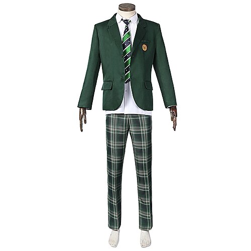 

All of Us Are Dead Student / School Uniform Cosplay Costume Outfits Men's Movie Cosplay Cosplay Green Coat Blouse Pants Masquerade Polyester / Tie