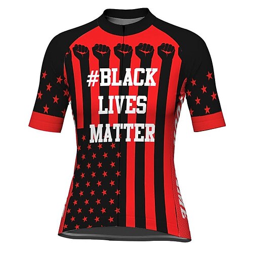 

21Grams Women's Short Sleeve Cycling Jersey Red American / USA National Flag Bike Top Mountain Bike MTB Road Bike Cycling Spandex Polyester Breathable Quick Dry Moisture Wicking Sports Clothing