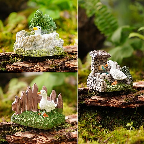 

Decorative Objects Drinking Duck/Swimming Duck/Fence Duck Gardening Ornament Resin Modern Contemporary for Home Decoration Gifts 1pc