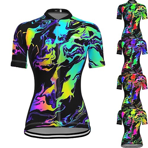 

21Grams Women's Cycling Jersey Short Sleeve Bike Top with 3 Rear Pockets Mountain Bike MTB Road Bike Cycling Breathable Moisture Wicking Quick Dry Reflective Strips Yellow Red Blue Graphic Sports