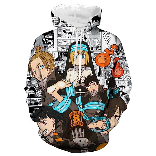 

Inspired by Fire Force Cosplay Hoodie Anime 100% Polyester Anime 3D Harajuku Graphic Hoodie For Men's / Women's / Couple's