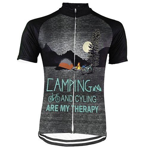 

21Grams Men's Cycling Jersey Short Sleeve Bike Top with 3 Rear Pockets Mountain Bike MTB Road Bike Cycling Breathable Quick Dry Moisture Wicking Reflective Strips Grey Graphic Polyester Spandex Sports