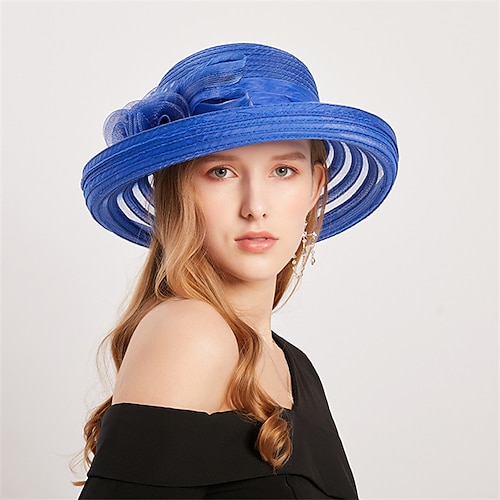 

Women's Classic Timeless Bucket Hat Sun Hat Party Dailywear Holiday Floral Floral Royal Blue Black Hat Portable Windproof Comfort