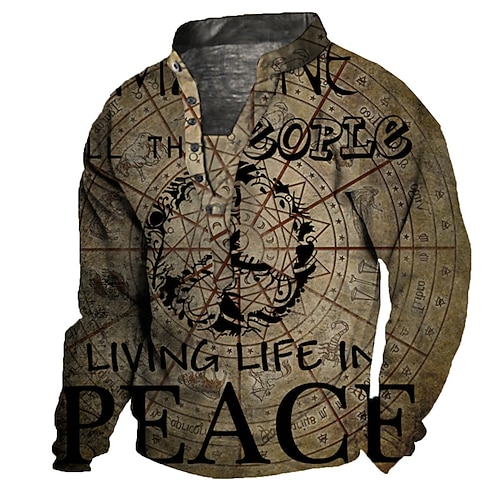 

Men's Unisex Sweatshirt Pullover Graphic Prints Letter Print Casual Daily Sports 3D Print Casual Designer Hoodies Sweatshirts Brown