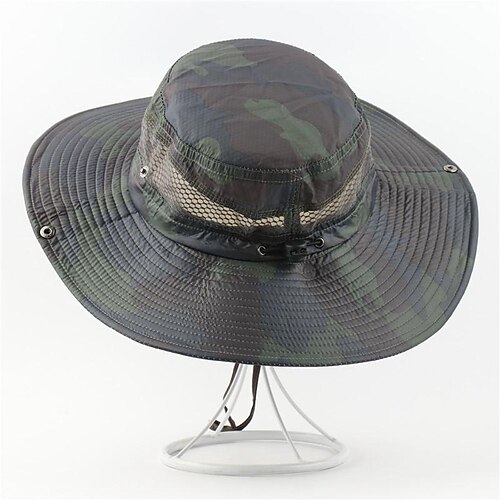 

Men's Women's Sun Hat Fishing Hat Fisherman Hat Hiking Hat Wide Brim Summer Outdoor Sunscreen UV Protection Quick Dry Sun Shades Hat Black camouflage Dark green camouflage Khaki camouflage for