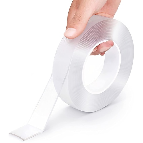 

Double Sided Tape Heavy Dut, Multipurpose Removable Mounting Tape Adhesive Grip,Reusable Strong Sticky Wall Tape Strips Transparent Tape Poster Carpet Tape for Paste Items,Household