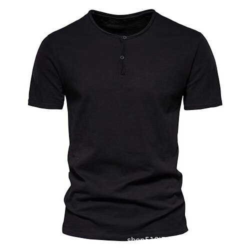 

Men's T shirt Tee Solid Color Crew Neck Green Dark Gray Navy Blue Gray White Outdoor Street Short Sleeve Button-Down Clothing Apparel Cotton Fashion Casual Breathable Comfortable / Summer / Summer