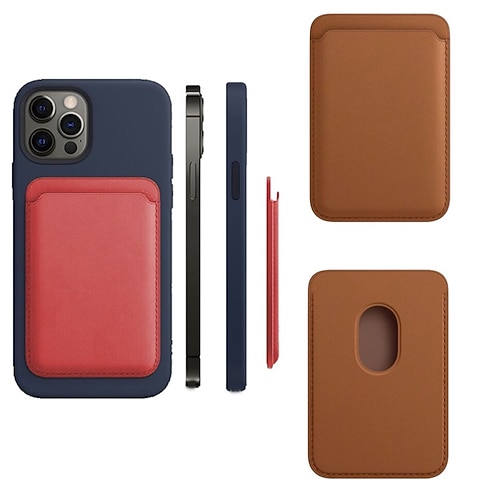 

Phone Case For Apple Magnetic Adsorption iPhone 12 Pro Max 11 SE 2020 X XR XS Max 8 7 Plus Portable Card Holder Shockproof Solid Colored PU Leather