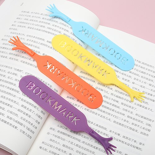 

4 pcs Silicone Bookmark Geometrical Creative 3D Stereo Pagination Mark Silicone Cartoon Cute Funny Bookmark for Student Gifts 152.75 inch