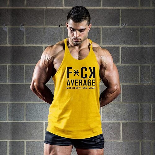 

cotton bodybuilding fitness vest loose european and american sports deep digging thin shoulder straps