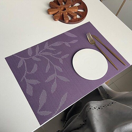 

Placemats Placemat PVC Table Mats Heat Resistant Waterproof Washable Outdoor Placemats for Kitchen Dining Patio Table Decorations