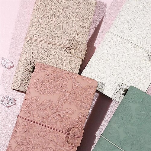 

Lined Notebook Lined A6 4.1×5.8 Inch Retro Simplicity Solid Color PU SoftCover Portable 192 Pages Notebook for School Office Business