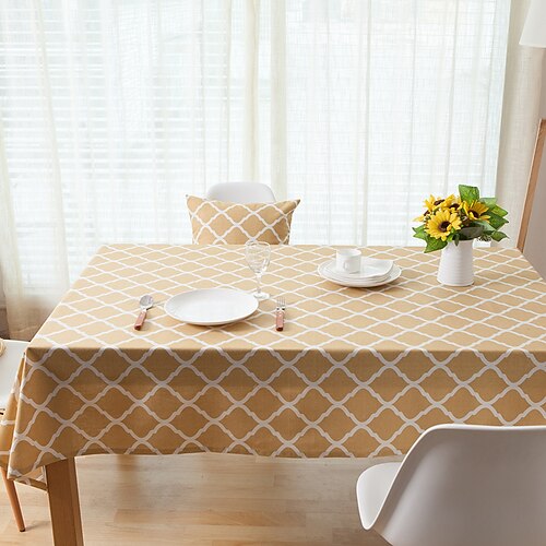 

Pastoral Tablecloth Cotton Linen Fabric Table Cloth - Washable Table Cover with Dust-Proof Wrinkle Resistant for Restaurant, Picnic, Indoor and Outdoor Dining, Floral