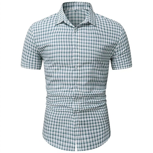 

Men's Shirt Polka Dot Turndown Street Casual Button-Down Short Sleeve Tops Casual Fashion Breathable Comfortable Green