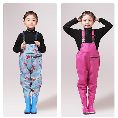 

Kindergarten Play Sand Clothes Waterproof Belt Boots Washing Pants Children's Clothing Wading Pants Children's One-piece Waterproof Rain Pants