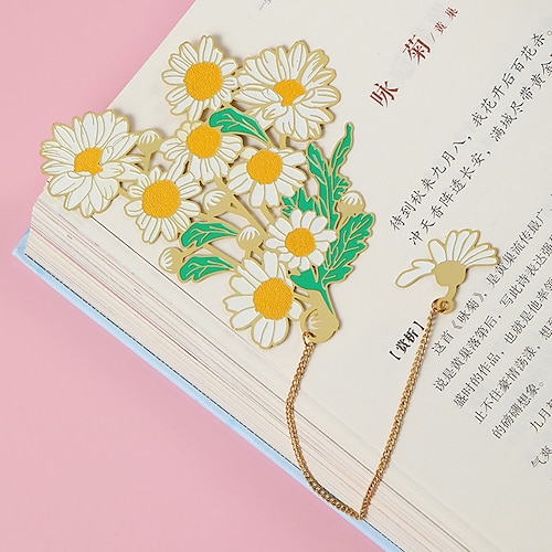 

Metal Bookmark Plant Creative Delicate Page Markers Metal Aesthetic Pendant Bookmark for Student Women Gifts 4.23 inch